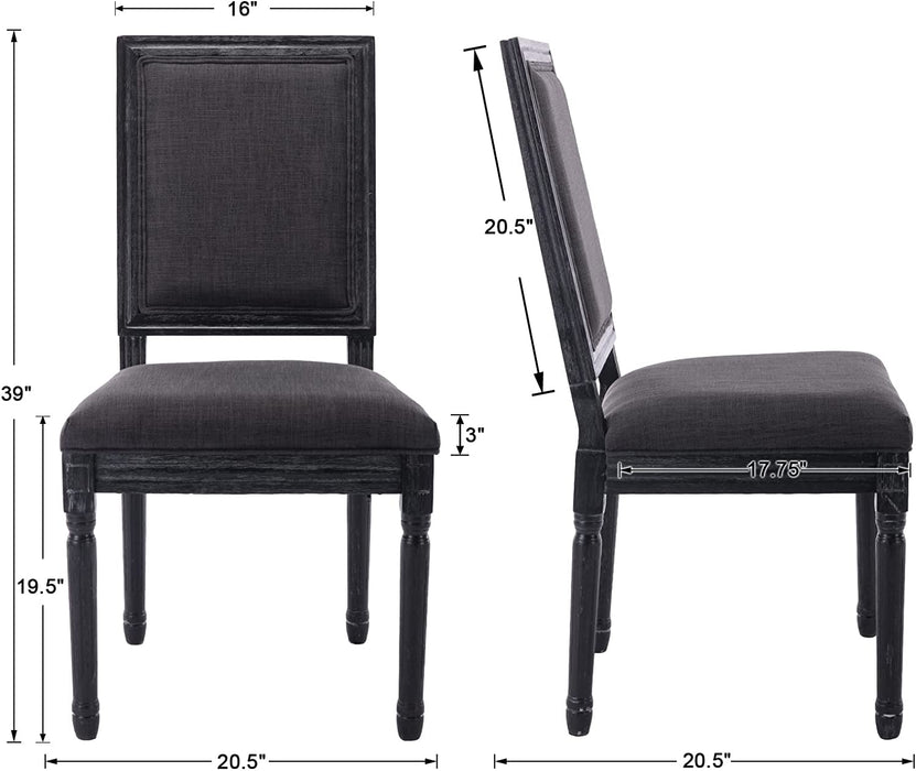 Black Upholstered Dining Chairs Driftwood, Set of 4