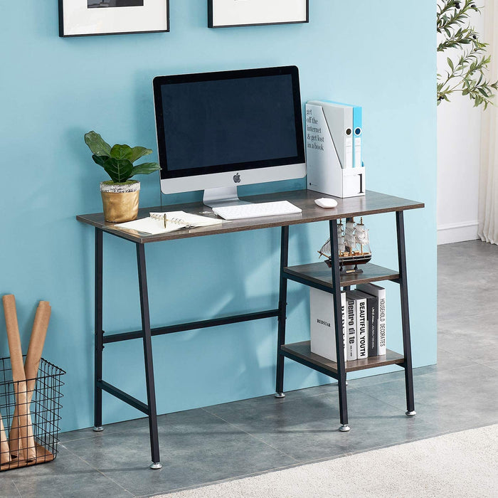 Industrial Style Writing Desk with Storage Shelves