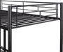 Twin over Twin Metal Bunk Bed with Ladder, Black