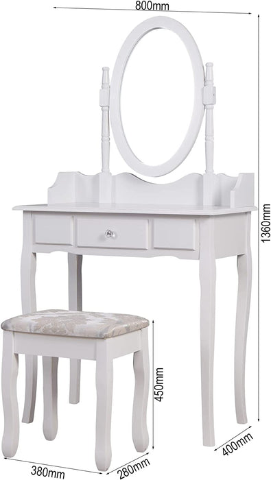 Girls Vanity Table Set with Mirror