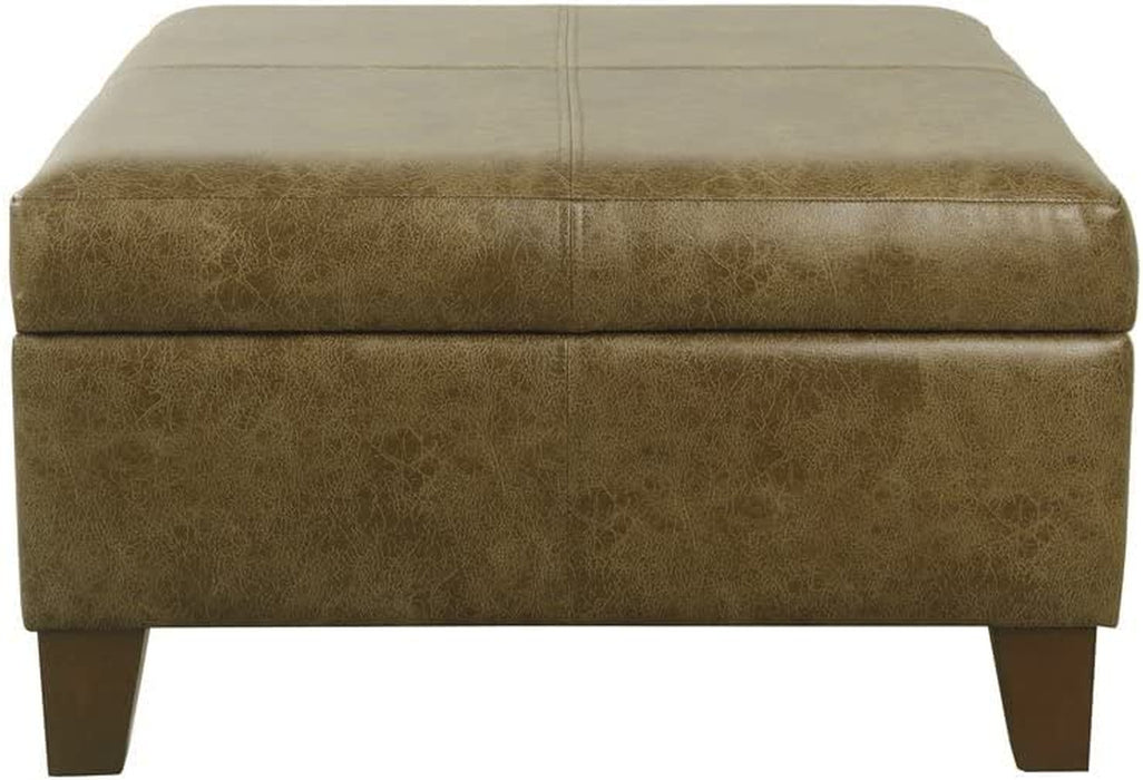 Luxury Faux Leather Storage Ottoman for Home Decor