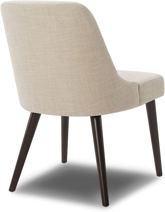 Set of 2 Flax Beige Fabric Dining Chairs