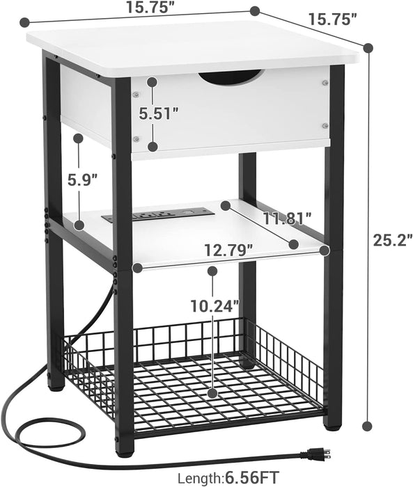 Nightstand Set of 2, Charging