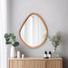 Irregular Wall Mirror,Nature Wood Asymmetrical Mirror,21X26” Modern Vanity Farmhouse Organic Mirror for Bathroom,Bedroom,Living Room,Washroom