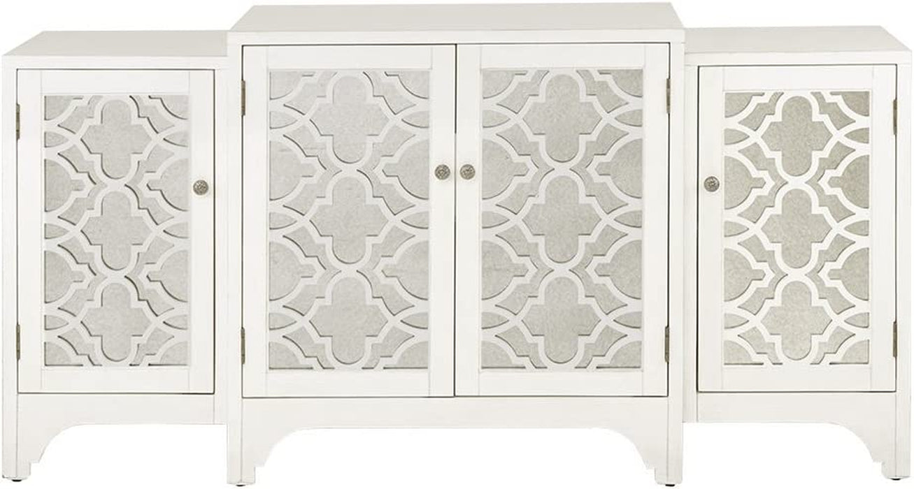 Modern White Verona Media Console Cabinet