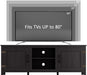 Modern Farmhouse TV Stand with Barn Doors (Black, 70 Inch)