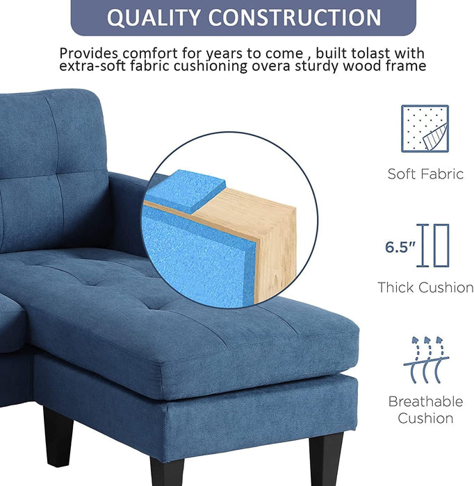 Blue Convertible Sectional Sofa
