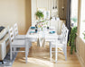5-Piece Farmhouse Kitchen and Dining Room Table Set, White