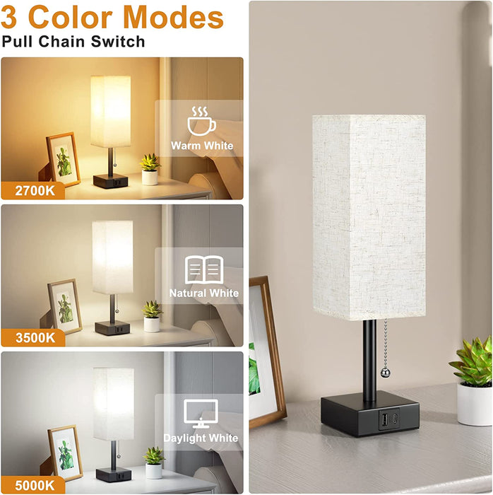 Bedside Table Lamp with 3 Levels Brightness