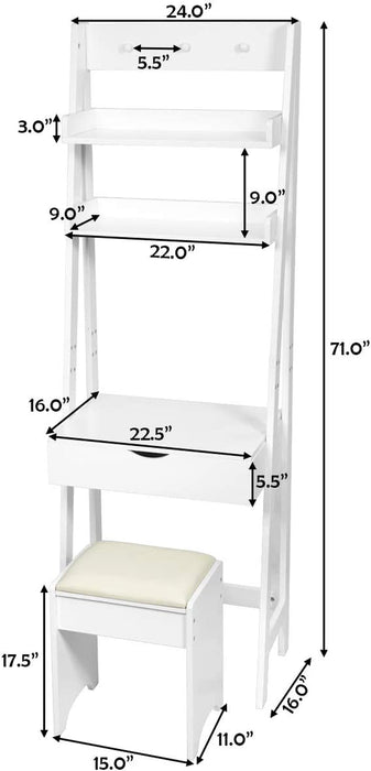 3-In-1 Vanity Set with Flip Top Mirror