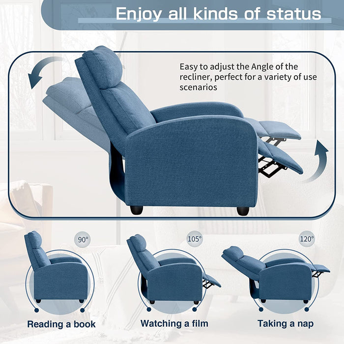 Ergonomic Adjustable Fabric Recliner Chair