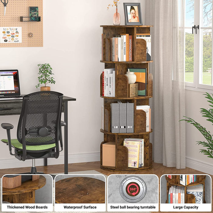 360 Rotating Small Corner Bookshelf for Small Spaces