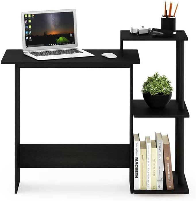 Compact Desk with Square Shelves for Home Office