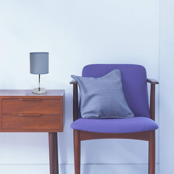 Mini Purple Chrome Table Lamp with Fabric Shade