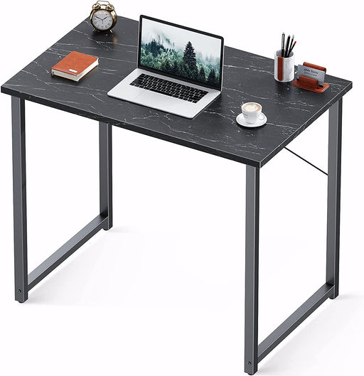 Modern 31-Inch Black Marble Writing Desk
