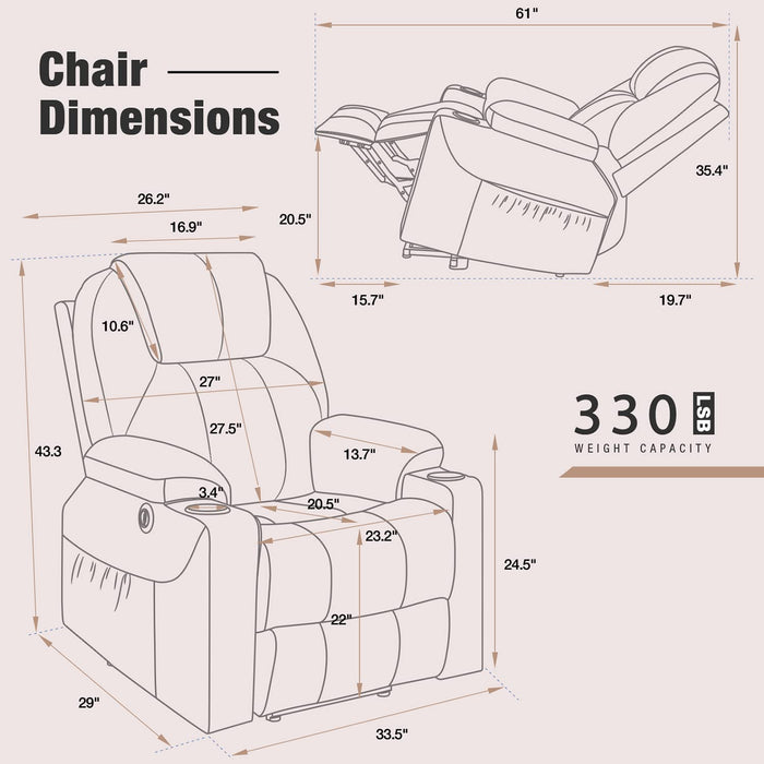 Electric Power Lift Chair Recliner Sofa for Elderly