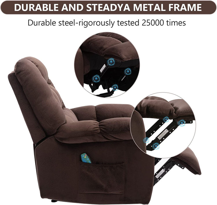 Brown Massage Recliner with Heat & Vibration