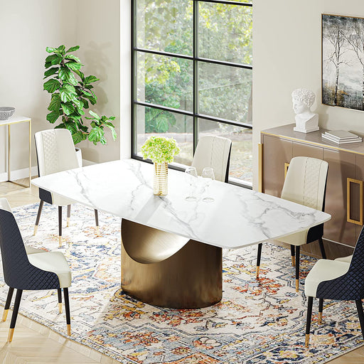 Modern White Rectangular Dining Table
