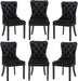 Velvet Dining Chairs Set of 6 with Nailhead Trim and Ring