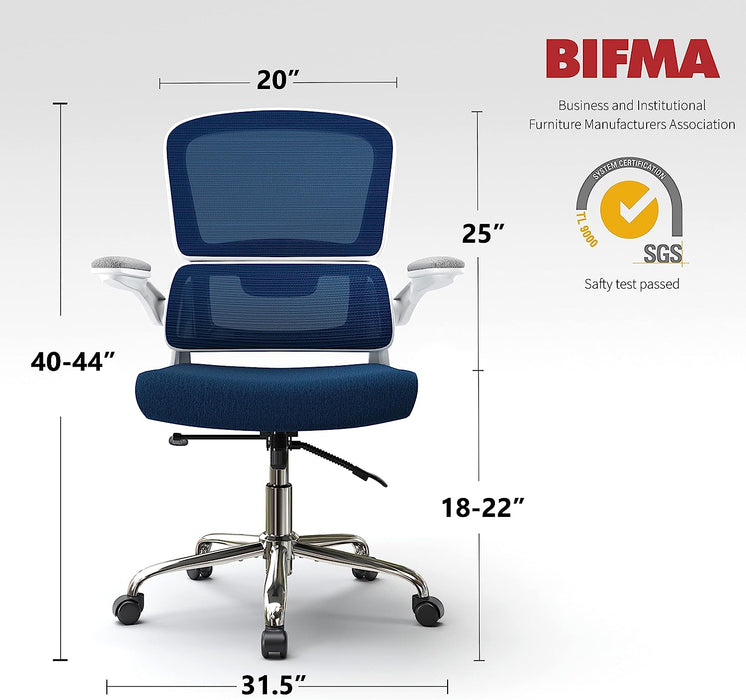 Comfortable Ergonomic Mesh Office Chair with Flip-Up Arms