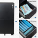 Black Mobile File Cabinet with Lock - 2 Drawers