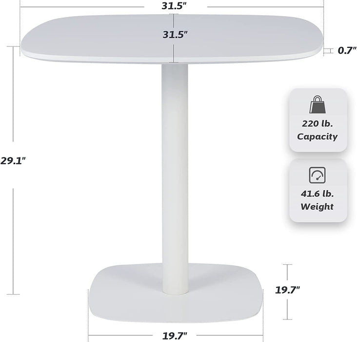 Modern White Tulip Dining Table, 32 Inch