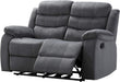 Upholstered 2-Seat Reclining Set, Gray