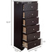 Brown Wooden 6 Drawer Chest for Bedroom