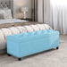 Blue Button-Tufted Ottoman with Storage - 47 Inch