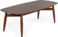 Modern Style Walnut Finished Ash Veneer Top Dining Table