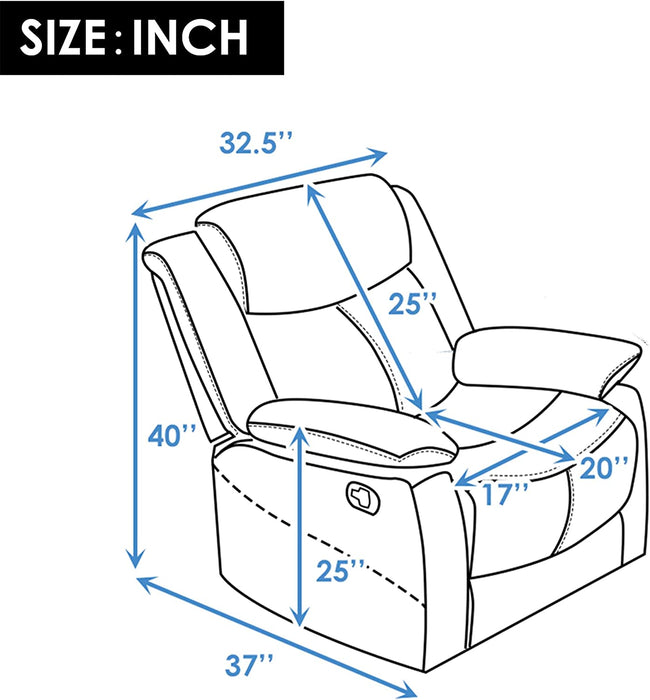 Leather Manual Recliner Chair for Living Room