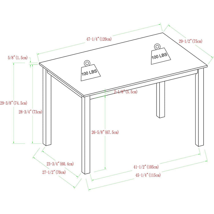 Navy Blue Farmhouse Table and X-Back Chair Dining Set