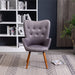 Gray Velvet Tufted Accent Chair by Roundhill Furniture