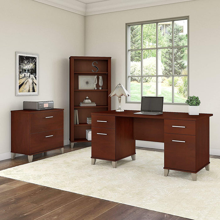 Somerset Office Desk with Lateral File Cabinet