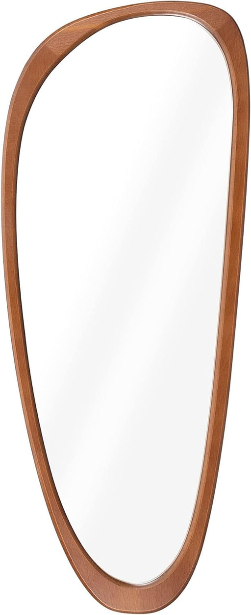 Irregular Wall Mirror - 23.6 X 9.6 in - Wooden Asymmetrical Mirror - Mid Century Abstract Design - Aesthetic Home Decor - Beechwood Frame