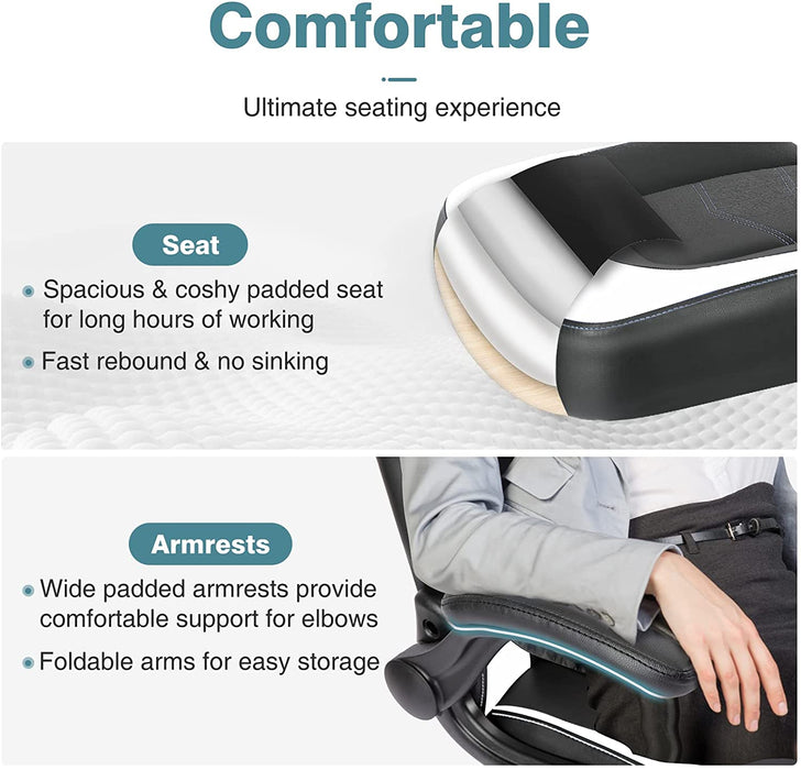 Ergonomic Gaming Chair with Flip-Up Armrests