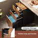 Rustic Brown Rolling File Cabinet with Lock