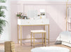 White and Gold Tri-Fold Vanity Desk