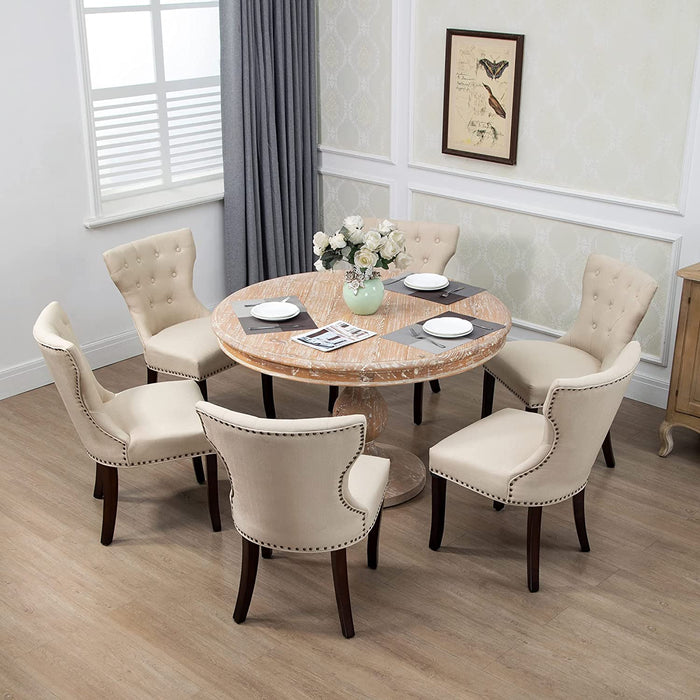 Tufted Fabric Dining Chairs Set of 4