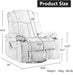 Massage Swivel Rocker Recliner with Heat