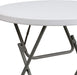 Granite White Plastic Folding Table - 2.63 Feet Round
