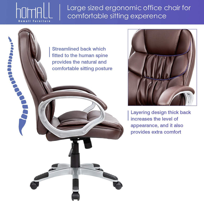 Ergonomic High Back Office Chair with Armrests