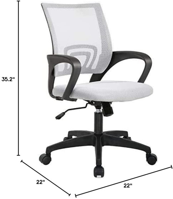 Ergonomic Mesh Office Chair with Lumbar Support (White)