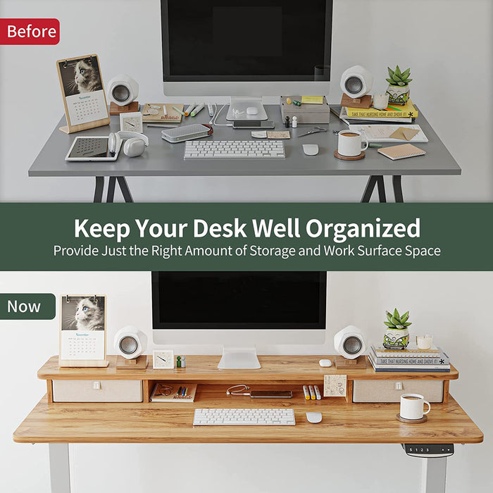 Electric Sit Stand Desk with Storage Drawers