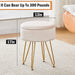 Champagne Velvet Ottoman with Storage and Legs