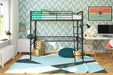 Simple Metal Loft Bed Frame, Multifunctional, Twin, Black