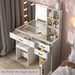 White Vanity Desk with Lighted Mirror