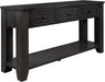 Black Console Table with Drawers and Shelf