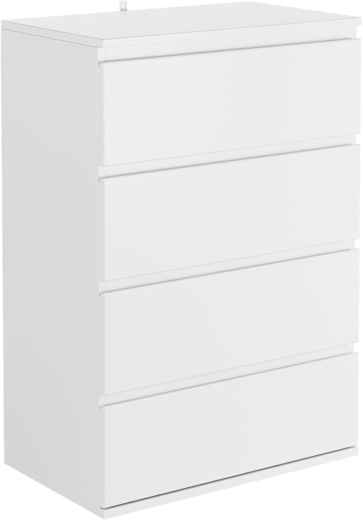 Modern White 4-Drawer Dresser for Home Office