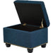 Blue Linen Ottoman with Storage by FHW